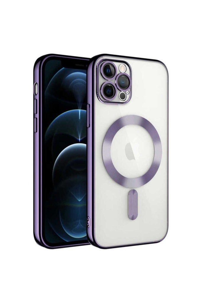 Apple iPhone 12 Pro Uyumlu Kılıf Kamera Korumalı M-safe Wireless Şarj Özellikli Zore Demre Kapak