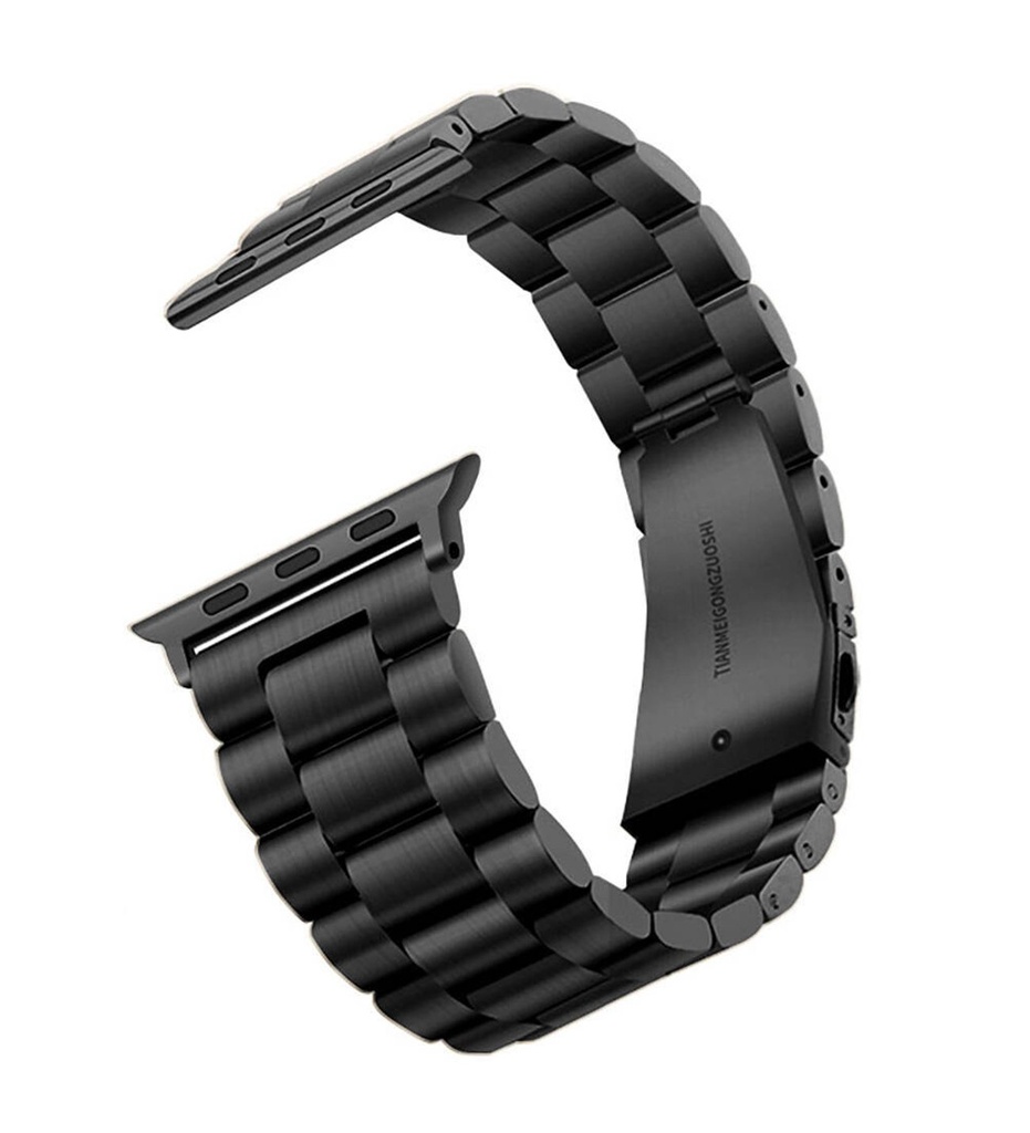 [RNZ-TA103330] Apple Watch 38mm Uyumlu Kordon Metal Baklalı Tasarım Zore Band-04 Kayış (Siyah)