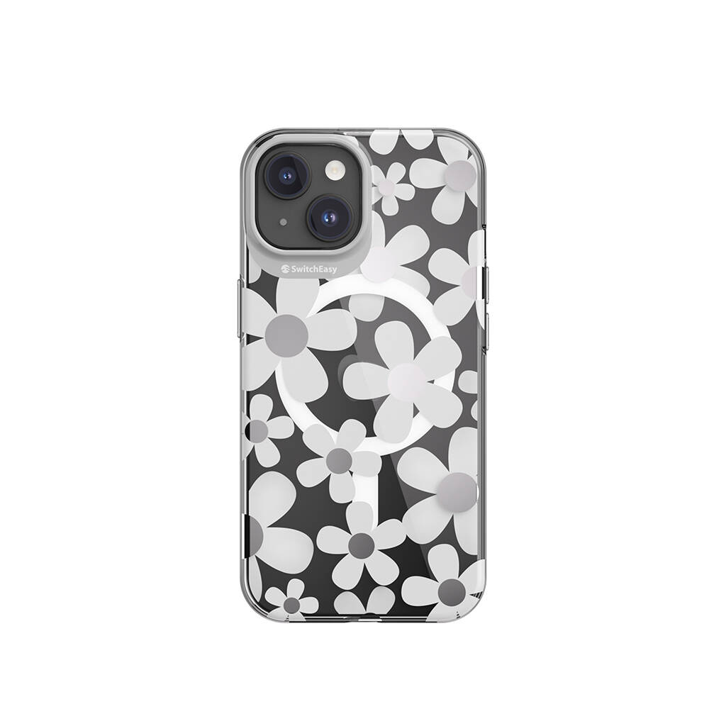 [ZTA102296] Apple iPhone 15 Uyumlu Kılıf M-safe Şarj Özellikli Çift IMD Baskılı Lisanslı Switcheasy Artist-M Fleur Kapak