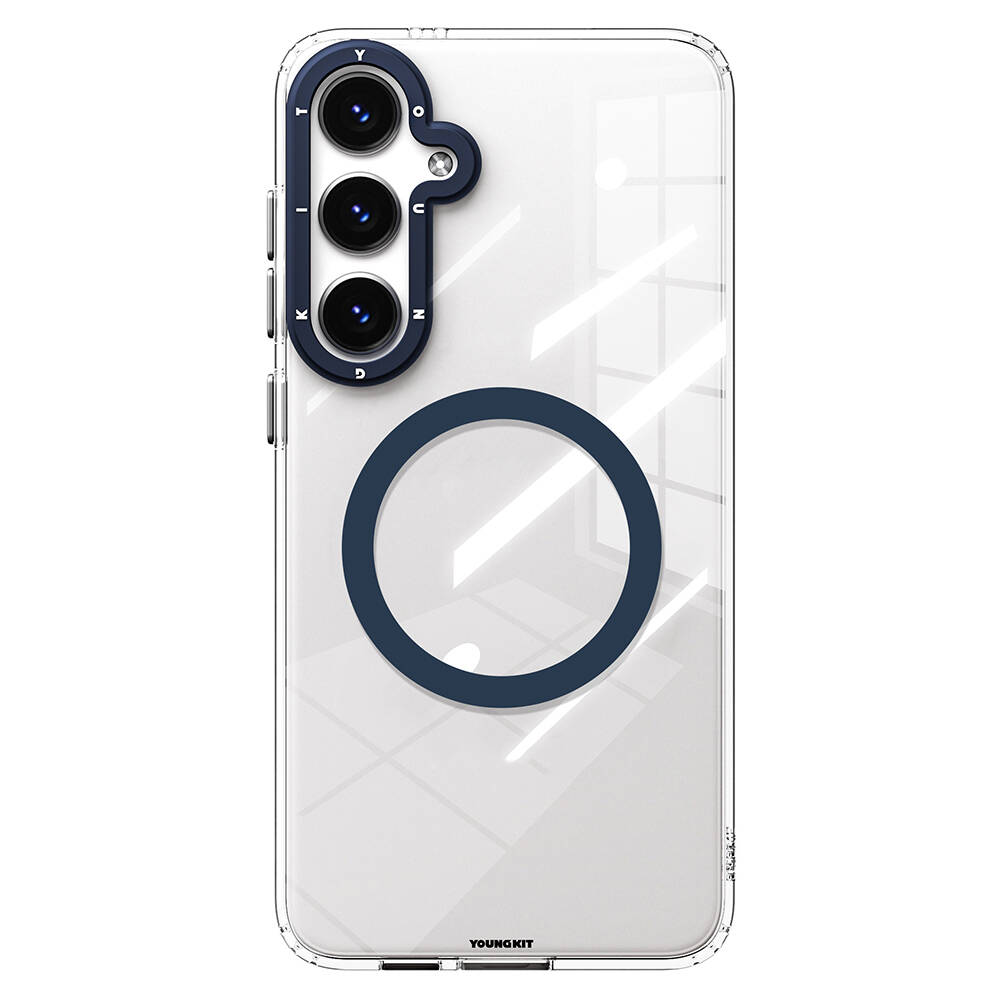 Samsung Galaxy S24 Uyumlu Kılıf M-safe Şarj Özellikli Sararmaya Karşı Dayanıklı Youngkit Clear Crystal Serisi Kapak