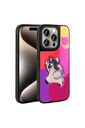Apple iPhone 15 Pro Max Uyumlu Kılıf Parlayan Kabartmalı İkonik Figürlü Zore Amas Silikon Kapak