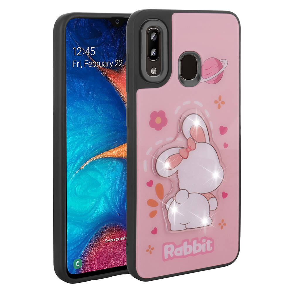 Samsung Galaxy A30 Uyumlu Kılıf Parlayan Kabartmalı İkonik Figürlü Zore Amas Silikon Kapak