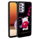 Samsung Galaxy A32 4G Uyumlu Kılıf Parlayan Kabartmalı İkonik Figürlü Zore Amas Silikon Kapak