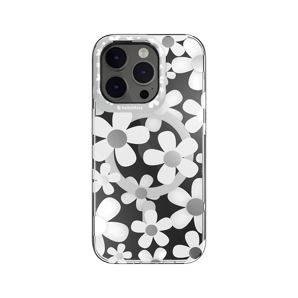 [ZTA102292] Apple iPhone 14 Pro Uyumlu Kılıf M-safe Şarj Özellikli Çift IMD Baskılı Lisanslı Switcheasy Artist-M Fleur Kapak