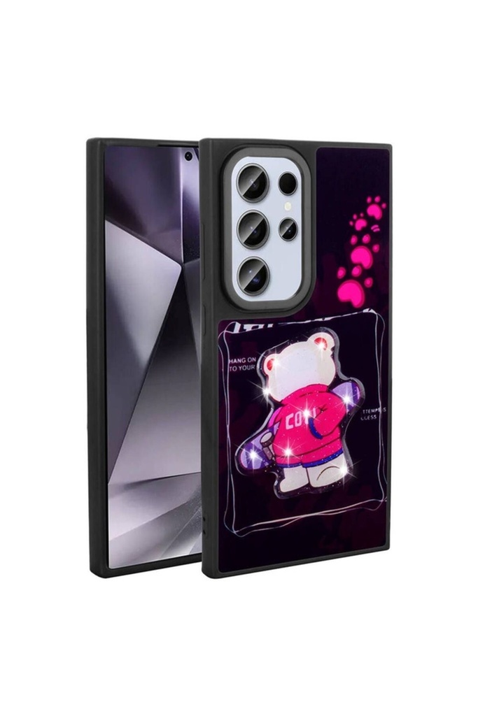 Samsung Galaxy S24 Ultra Uyumlu Kılıf Parlayan Kabartmalı İkonik Figürlü Zore Amas Silikon Kapak