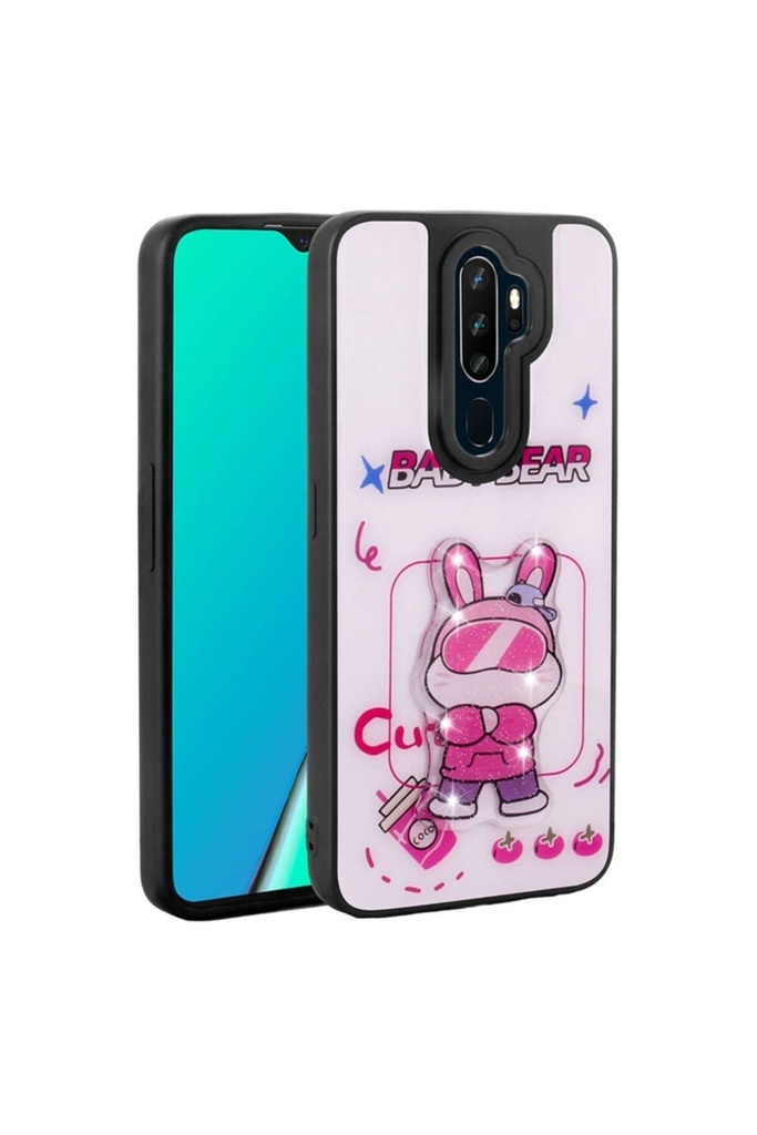 Oppo A5 2020 Uyumlu Kılıf Parlayan Kabartmalı İkonik Figürlü Zore Amas Silikon Kapak