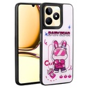 Realme C53 Uyumlu Kılıf Parlayan Kabartmalı İkonik Figürlü Zore Amas Silikon Kapak