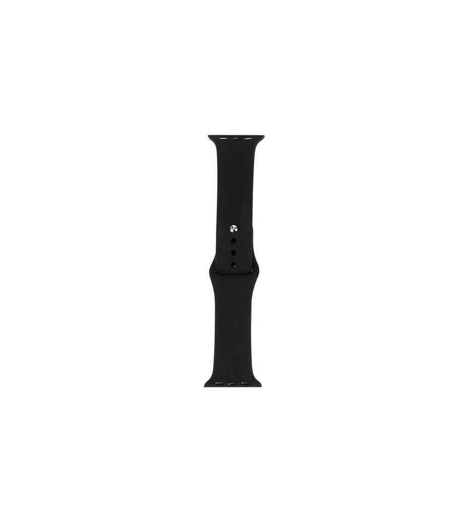 [RNZ-TA101675] Apple Watch 38mm Uyumlu Band Serisi Klasik Kordon Silikon Strap Kayış (Siyah)