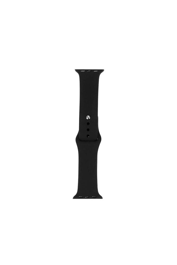 [RNZ-TA101874] Apple Watch 44mm Uyumlu Band Serisi Klasik Kordon Silikon Strap Kayış (Siyah)
