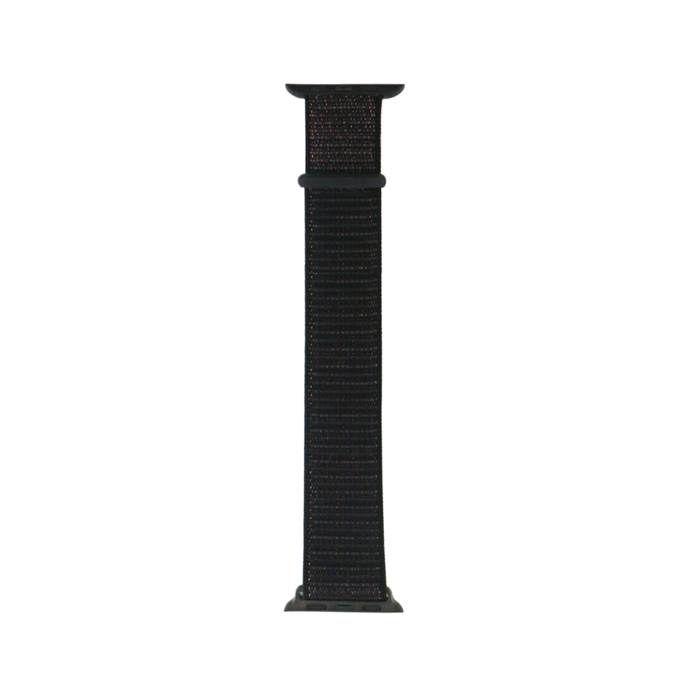 [RNZ-TA102197] Apple Watch Ultra 49mm Uyumlu Kordon Hasır Örgü Kumaş Band-03 Strap Kayış (Siyah)