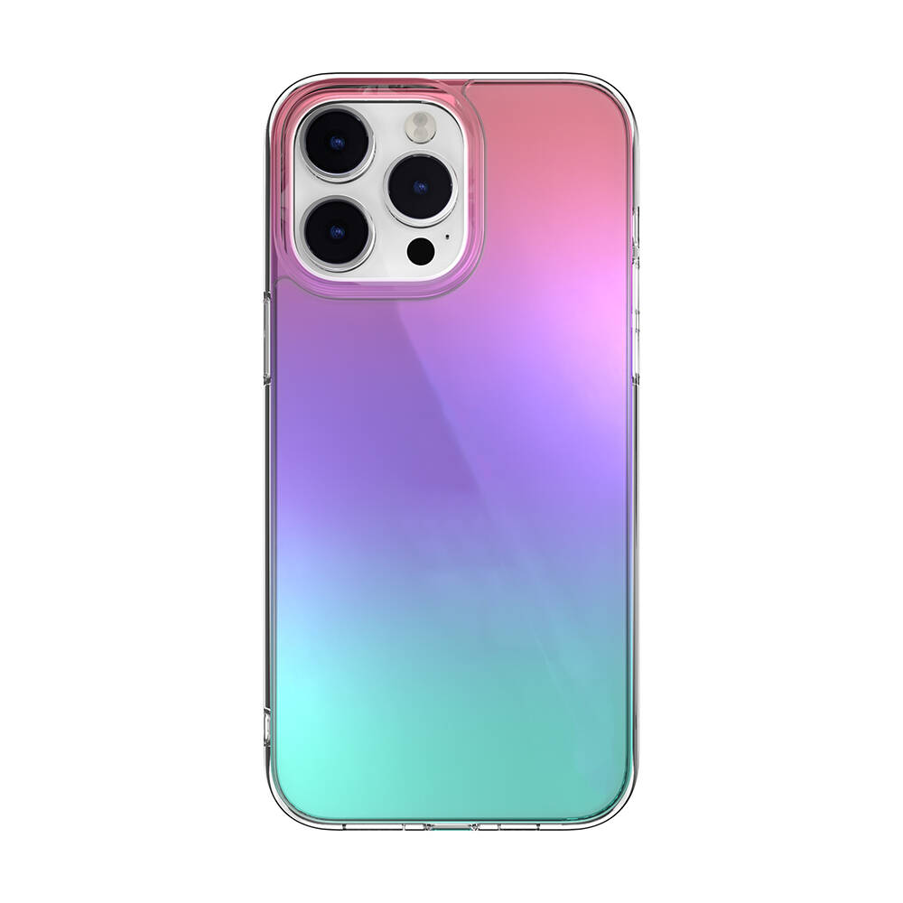 Apple iPhone 14 Pro Max Uyumlu Kılıf Renk Geçişli Kenarları Şeffaf Tasarımlı Lisanslı Switcheasy Crush Plus Kapak