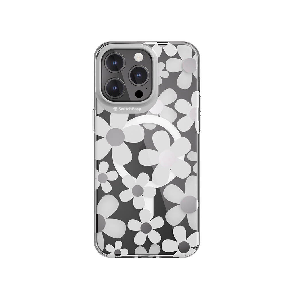 [ZTA102301] Apple iPhone 15 Pro Max Uyumlu Kılıf M-safe Şarj Özellikli Çift IMD Baskılı Lisanslı Switcheasy Artist-M Fleur Kapak