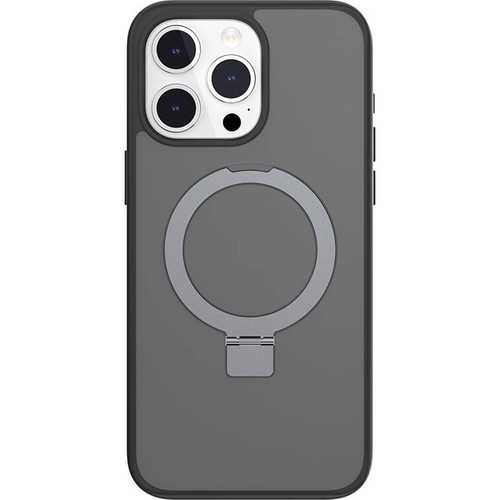 [ZTA102326] Apple iPhone 15 Pro Max Uyumlu Kılıf M-safe Şarj Özellikli Yüzük Standlı Lisanslı Switcheasy Magstand-M Kapak (Siyah)