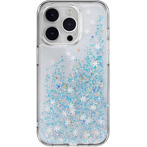 [ZTA102346] Apple iPhone 14 Pro Uyumlu Kılıf Parlayan Simli Şeffaf Lisanslı Switcheasy Starfield Kapak (Mavi)