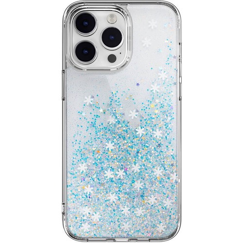 [ZTA102350] Apple iPhone 14 Pro Max Uyumlu Kılıf Parlayan Simli Şeffaf Lisanslı Switcheasy Starfield Kapak (Mavi)