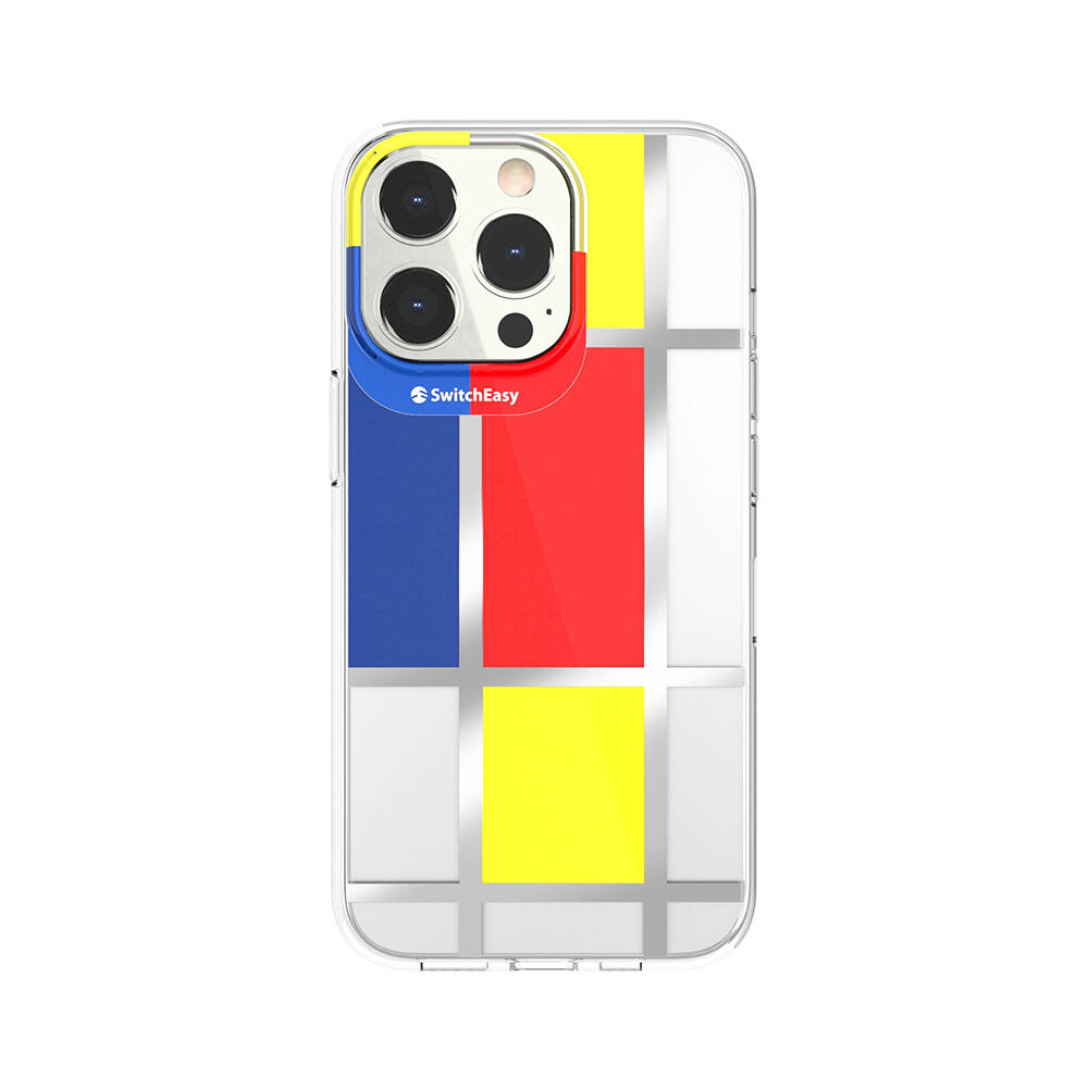 [ZTA102284] Apple iPhone 13 Pro Uyumlu Kılıf Çift IMD Baskılı Lisanslı Switcheasy Artist Mondrian Kapak