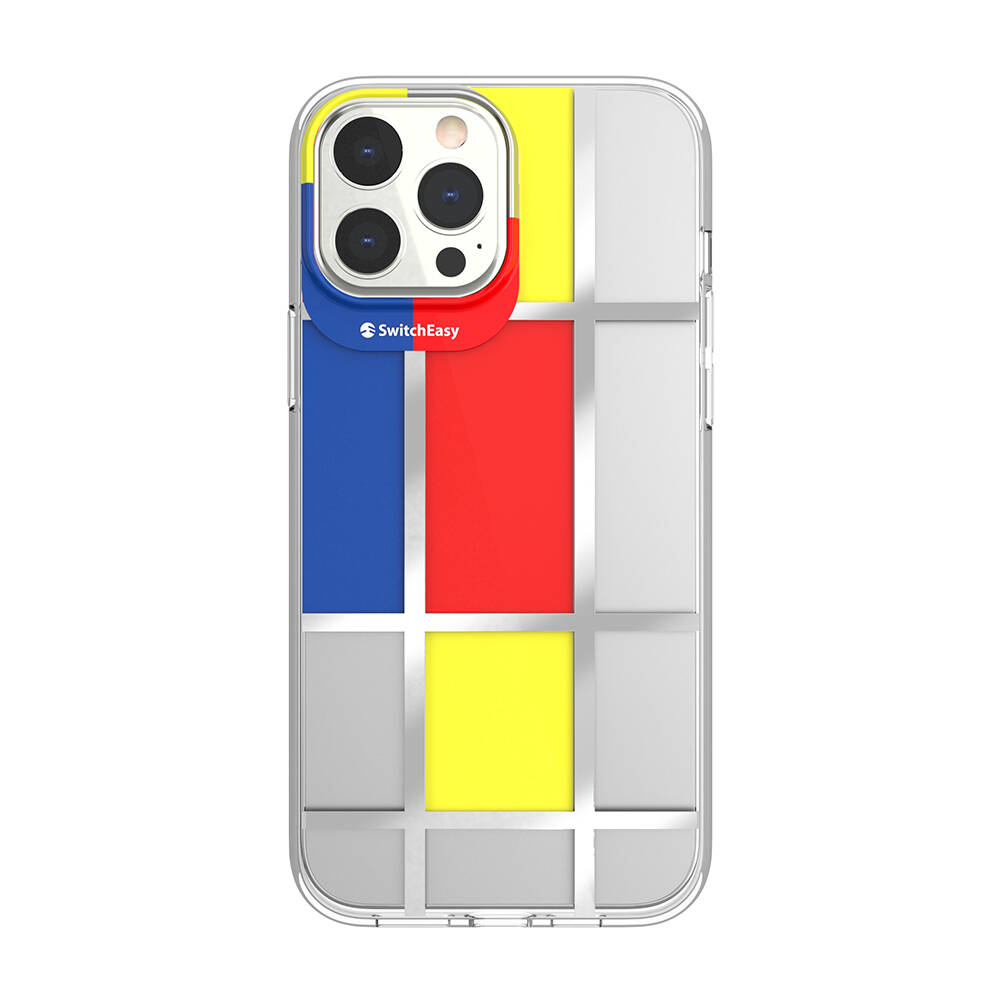 [ZTA102288] Apple iPhone 13 Pro Max Uyumlu Kılıf Çift IMD Baskılı Lisanslı Switcheasy Artist Mondrian Kapak