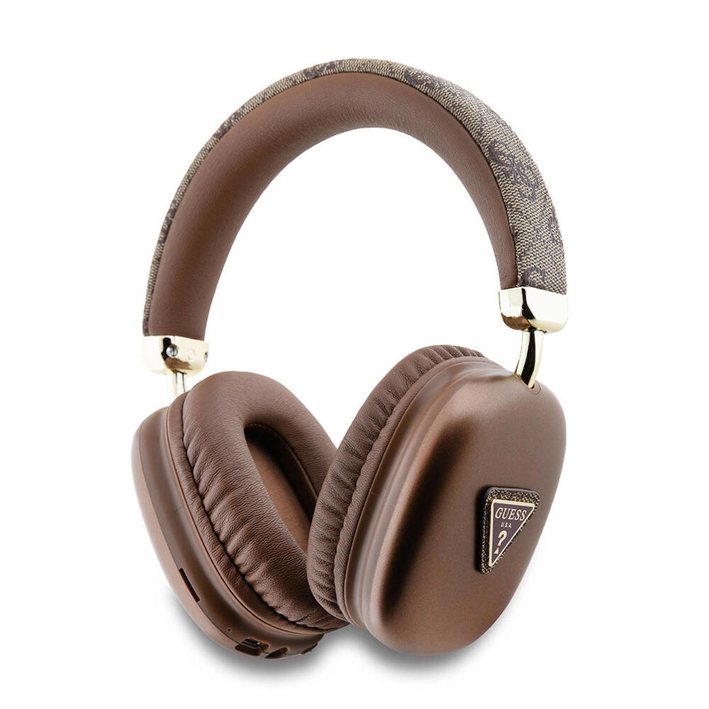Guess Orjinal Lisanslı PU 4G Desenli Üçgen Logolu Kulak Üstü Bluetooth Kulaklık