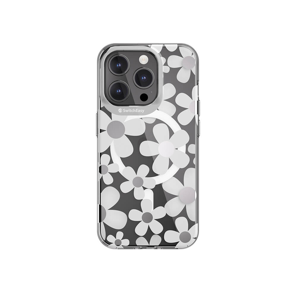 [ZTA102298] Apple iPhone 15 Pro Uyumlu Kılıf M-safe Şarj Özellikli Çift IMD Baskılı Lisanslı Switcheasy Artist-M Fleur Kapak
