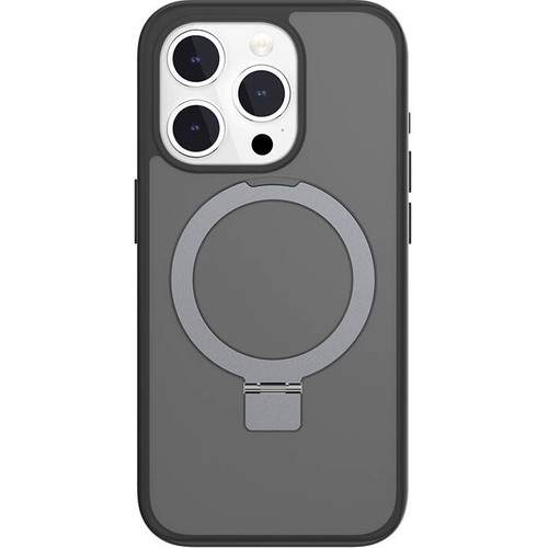 [ZTA102324] Apple iPhone 15 Pro Uyumlu Kılıf M-safe Şarj Özellikli Yüzük Standlı Lisanslı Switcheasy Magstand-M Kapak (Siyah)