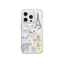 Apple iPhone 15 Pro Uyumlu Kılıf M-safe Şarj Özellikli Çizim Desenli Şok Önleyicili Şeffaf Lisanslı Switcheasy City-M Paris Kapak