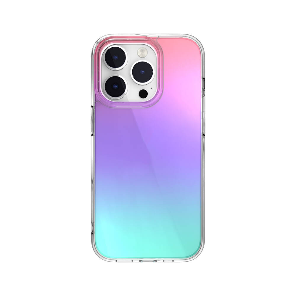 [ZTA102316] Apple iPhone 14 Pro Uyumlu Kılıf Renk Geçişli Kenarları Şeffaf Tasarımlı Lisanslı Switcheasy Crush Plus Kapak