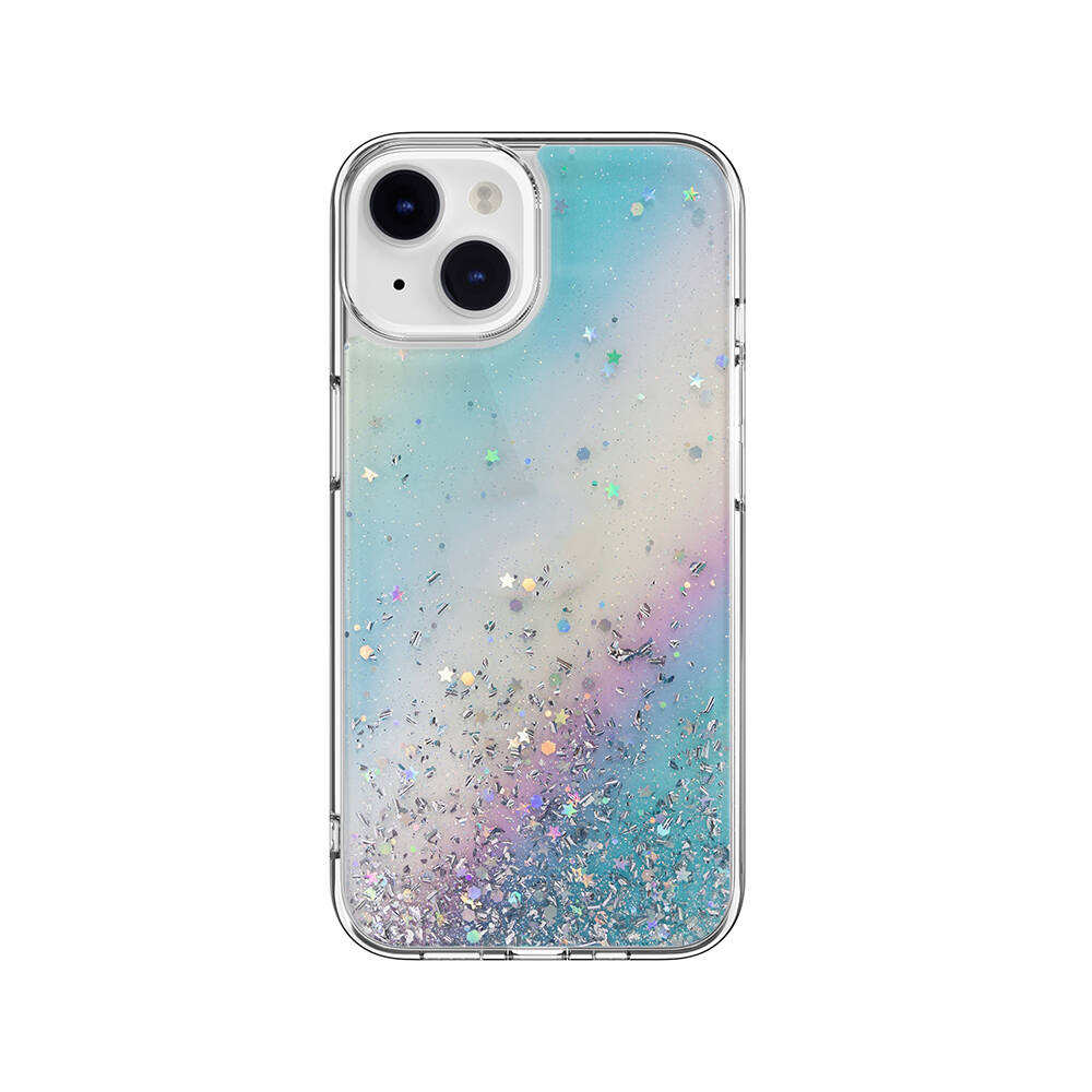 [ZTA102344] Apple iPhone 14 Uyumlu Kılıf Parlayan Simli Şeffaf Lisanslı Switcheasy Starfield Kapak
