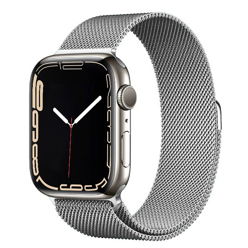 Apple Watch 44mm Uyumlu Kordon Hasır Metal Mıknatıslı Zore Band-01 Kayış