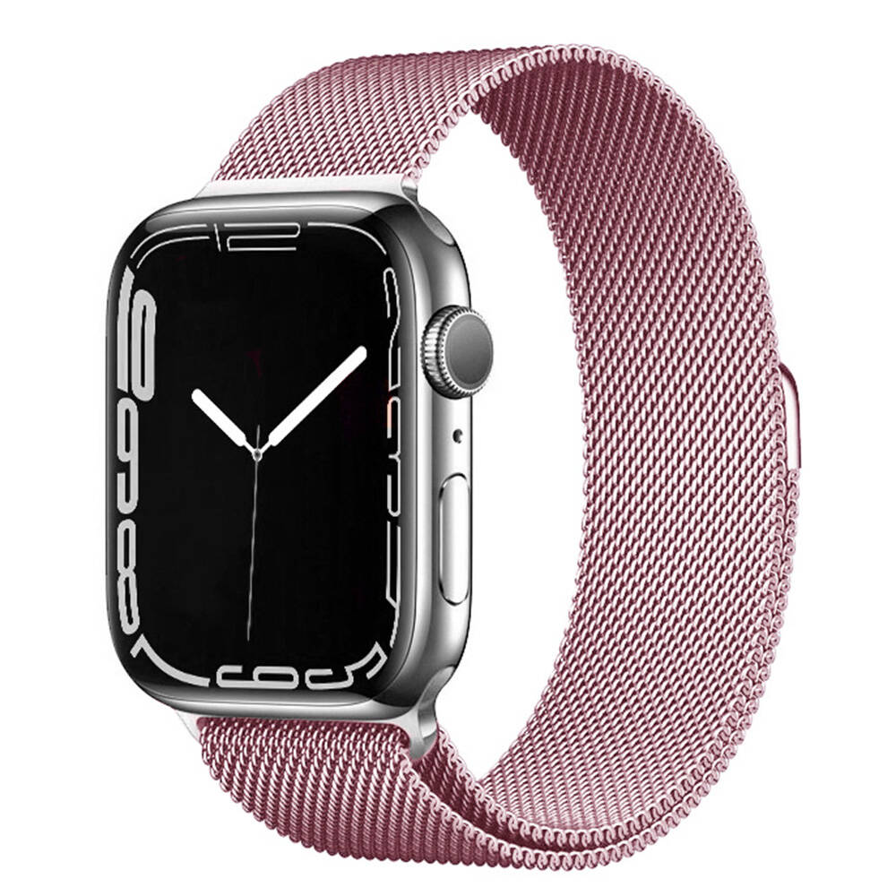 Apple Watch 7 45mm Uyumlu Kordon Hasır Metal Mıknatıslı Zore Band-01 Kayış