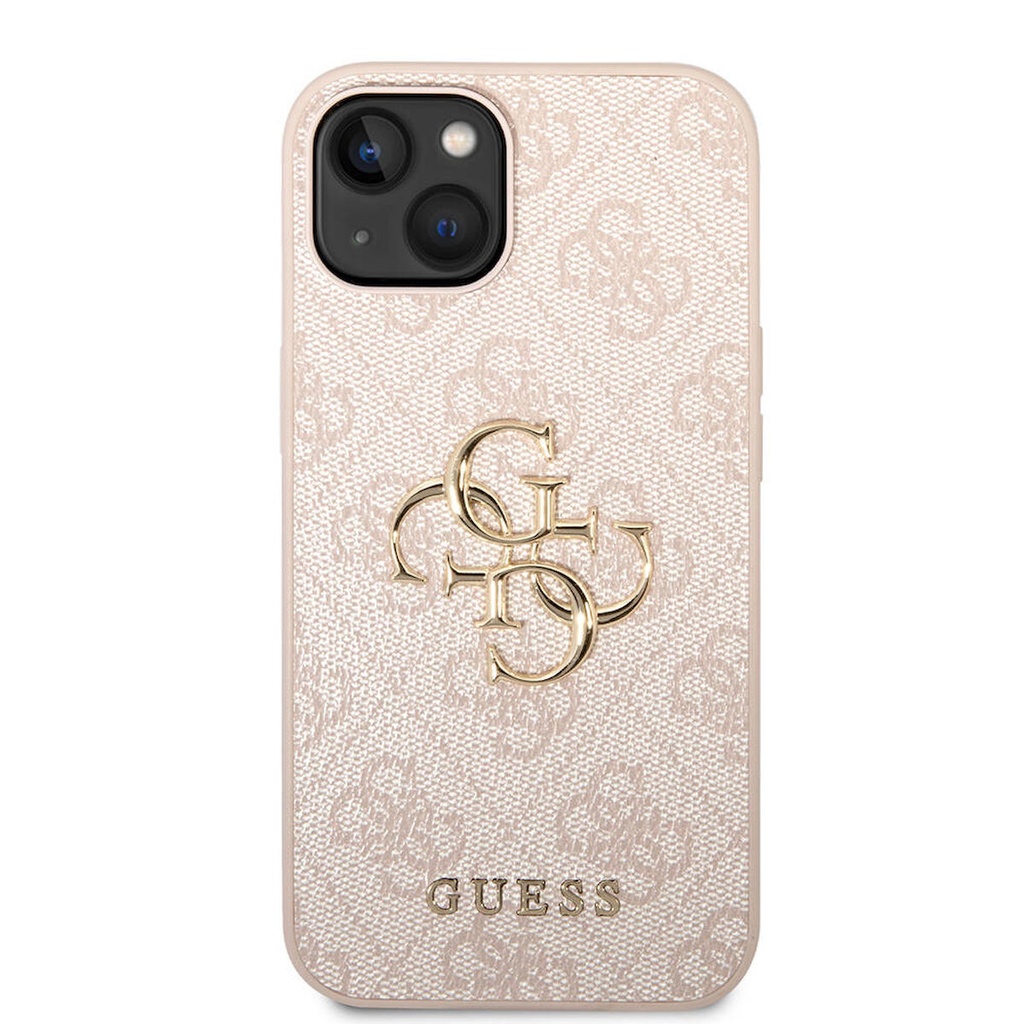 Apple iPhone 14 Uyumlu Kılıf Guess PU Deri Büyük Metal Logo Dizaynlı Kapak
