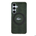 Samsung Galaxy S24 Uyumlu Kılıf Lacoste Orjinal Lisanslı M-safe Şarj Özellikli Çift Katmanlı Timsah Logolu Blend Monogram Kapak