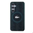 Samsung Galaxy S24 Uyumlu Kılıf Lacoste Orjinal Lisanslı M-safe Şarj Özellikli Çift Katmanlı Timsah Logolu Blend Monogram Kapak