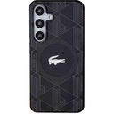 Samsung Galaxy S24 Uyumlu Kılıf Lacoste Orjinal Lisanslı M-safe Şarj Özellikli Çift Katmanlı Timsah Logolu Blend Monogram Kapak