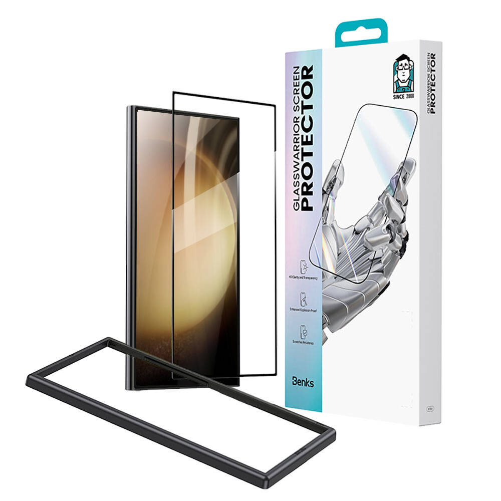 [RNZ-TA98080] Samsung Galaxy S24 Ultra Uyumlu Benks Glass Warrior Cam Ekran Koruyucu + Kolay Uygulama Aparatlı