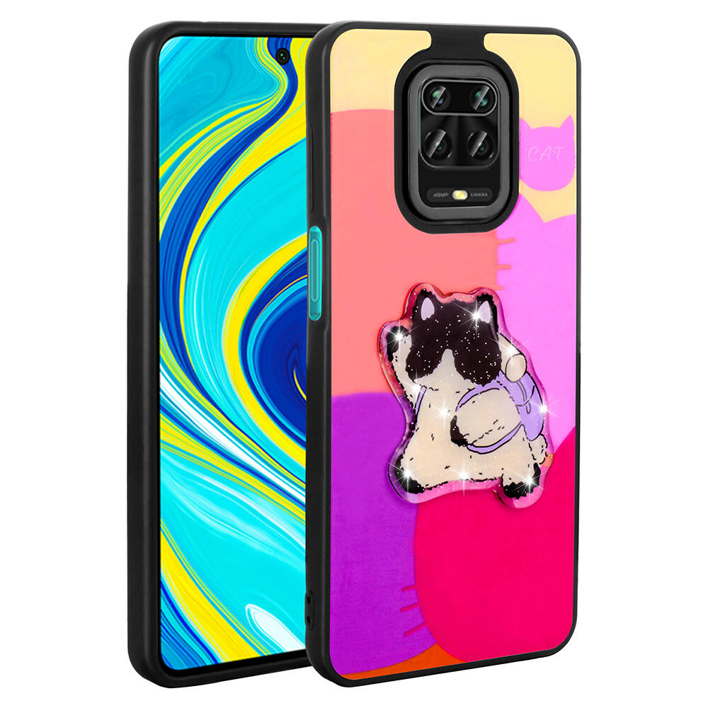 Xiaomi Redmi Note 9S Uyumlu Kılıf Parlayan Kabartmalı İkonik Figürlü Zore Amas Silikon Kapak