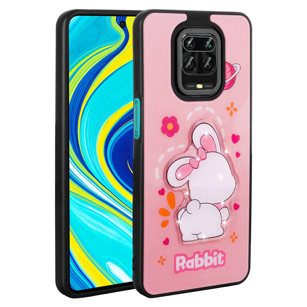 Xiaomi Redmi Note 9S Uyumlu Kılıf Parlayan Kabartmalı İkonik Figürlü Zore Amas Silikon Kapak