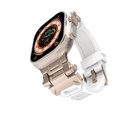 Apple Watch 44mm Uyumlu Kordon Metal Başlıklı Silikon Zore KRD-108 Kayış