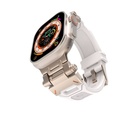 Apple Watch 7 45mm Uyumlu Kordon Metal Başlıklı Silikon Zore KRD-108 Kayış