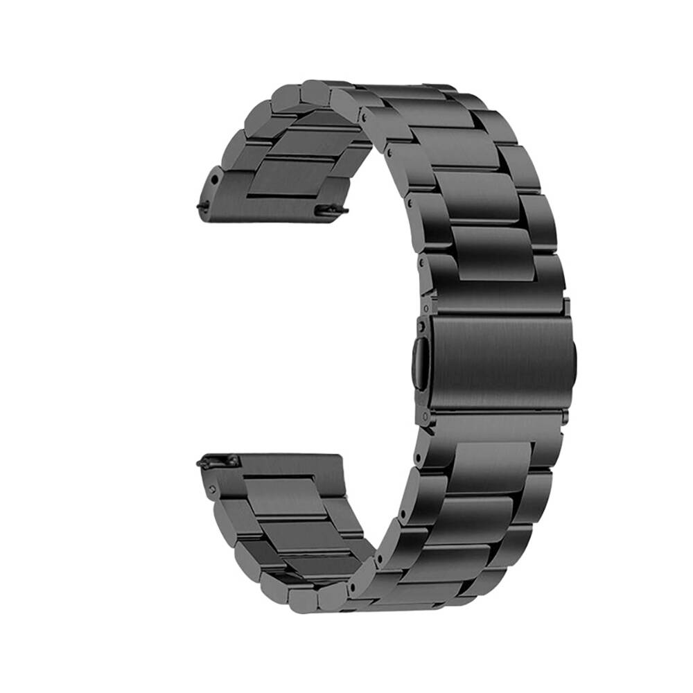 [RNZ-TA103287] Huawei GT2 42mm 20mm Uyumlu Kordon Metal Baklalı Tasarım Zore Band-04 Kayış (Siyah)