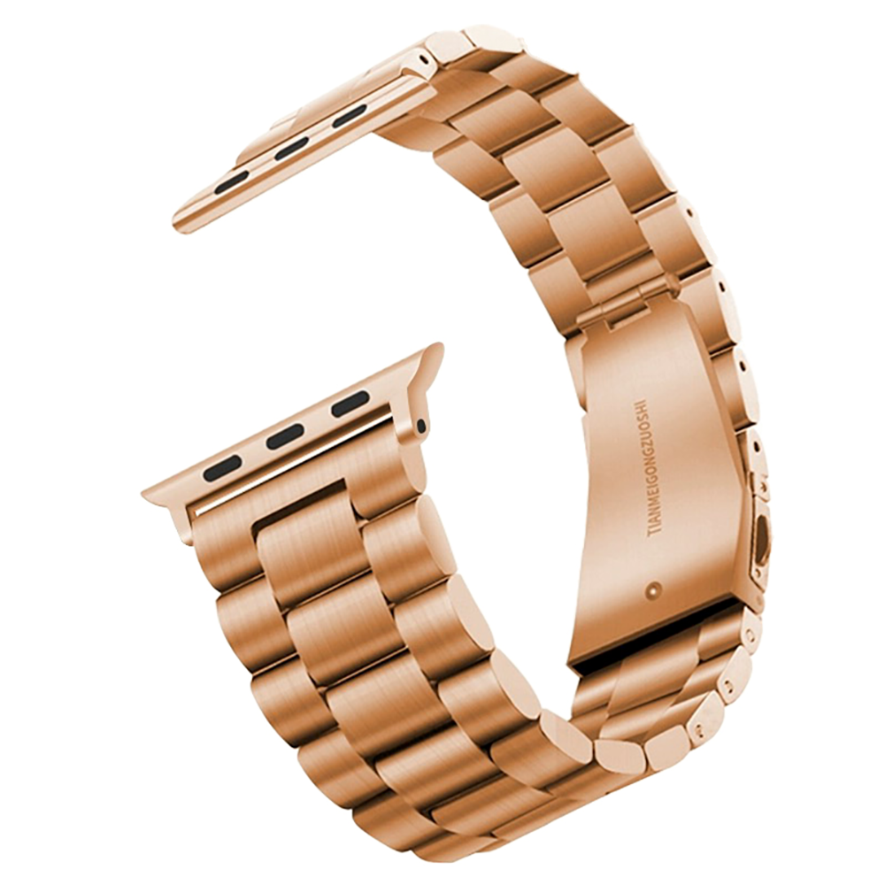 Apple Watch 7 41mm Uyumlu Kordon Metal Baklalı Tasarım Zore Band-04 Kayış