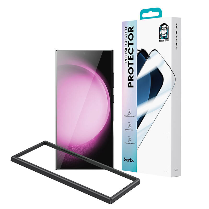 Samsung Galaxy S24 Ultra Uyumlu Benks Ultra Shield 0.3mm Ekran Koruyucu + Kolay Uygulama Aparatlı