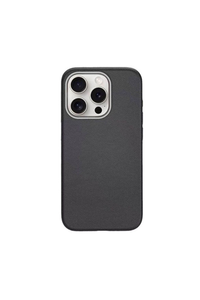 [RNZ-TA103518] Apple iPhone 15 Pro Max Uyumlu Kılıf M-safe Şarj Özellikli PU Deri Zore Adora Kapak (Siyah)