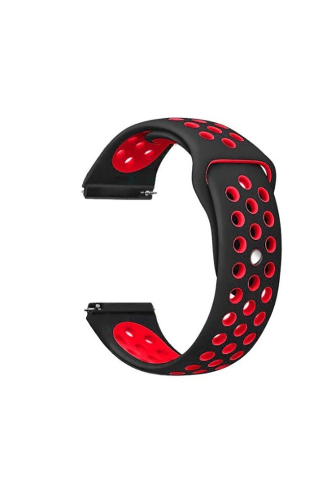 Samsung Galaxy Watch 42mm Uyumlu 20mm Kordon Silikon Esnek Yumuşak Delikli Spor KRD-02 Kayış