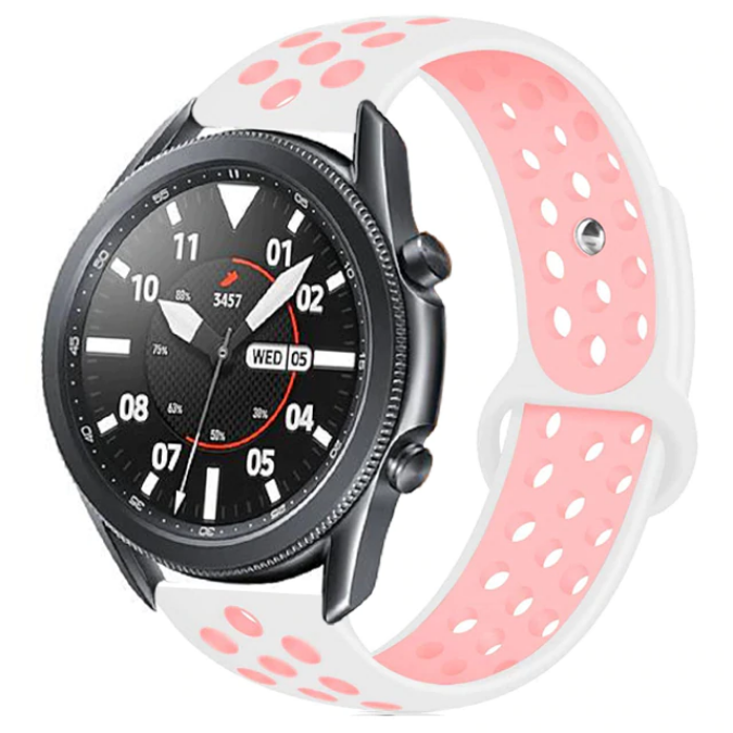 Huawei GT2 46mm 22mm Uyumlu Kordon Silikon Esnek Yumuşak Delikli Spor KRD-02 Kayış