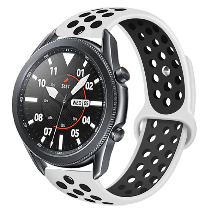 Huawei GT2 46mm 22mm Uyumlu Kordon Silikon Esnek Yumuşak Delikli Spor KRD-02 Kayış