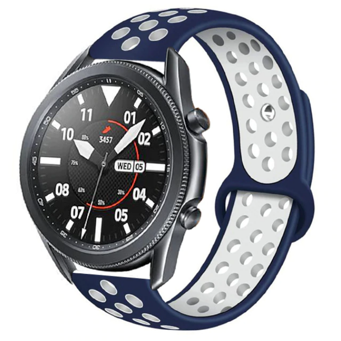 Huawei GT2 46mm 22mm Uyumlu Kordon Silikon Esnek Yumuşak Delikli Spor KRD-02 Kayış