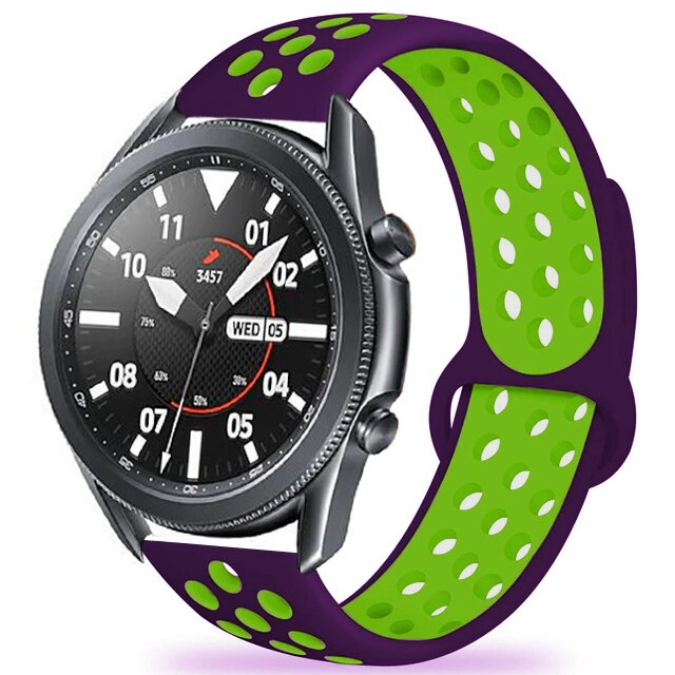 Huawei GT2 46mm 22mm Uyumlu Kordon Silikon Esnek Yumuşak Delikli Spor KRD-02 Kayış