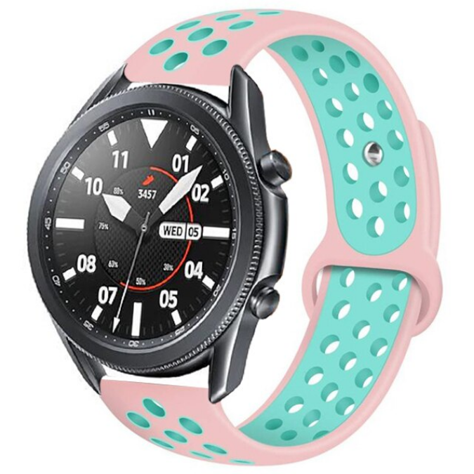 Huawei GT2 46mm 22mm Uyumlu Kordon Silikon Esnek Yumuşak Delikli Spor KRD-02 Kayış