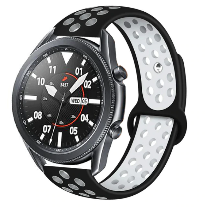 Huawei GT2 46mm 22mm Uyumlu Kordon Silikon Esnek Yumuşak Delikli Spor KRD-02 Kayış