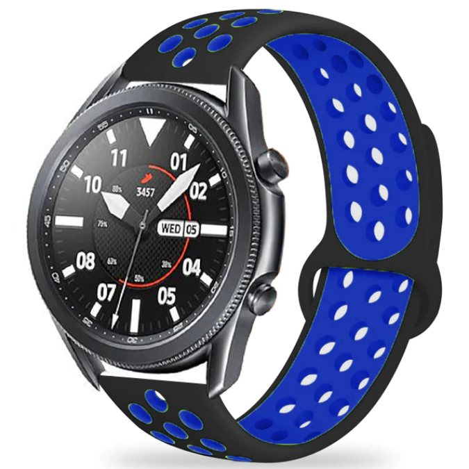 Huawei GT2 46mm 22mm Uyumlu Kordon Silikon Esnek Yumuşak Delikli Spor KRD-02 Kayış